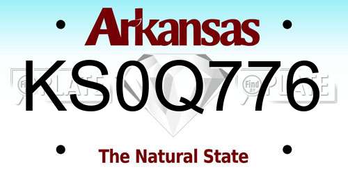 KS0Q776 Arkansas License Plate