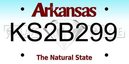 KS2B299 Arkansas License Plate