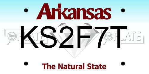 KS2F7T Arkansas License Plate