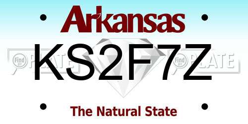 KS2F7Z Arkansas License Plate