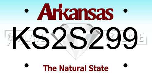 KS2S299 Arkansas License Plate