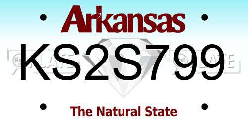 KS2S799 Arkansas License Plate