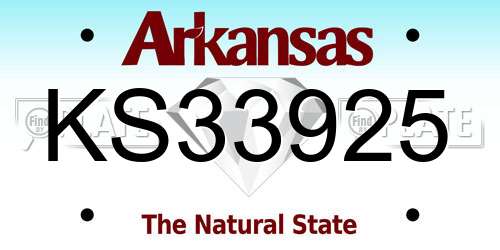 KS33925 Arkansas License Plate