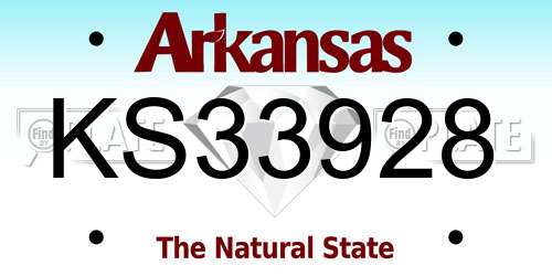 KS33928 Arkansas License Plate
