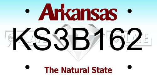 KS3B162 Arkansas License Plate