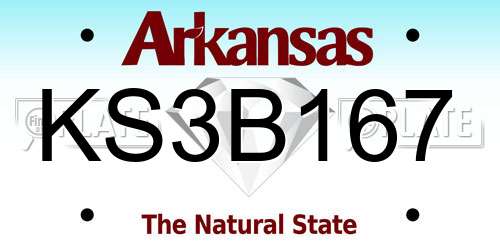 KS3B167 Arkansas License Plate