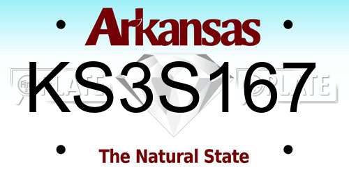 KS3S167 Arkansas License Plate