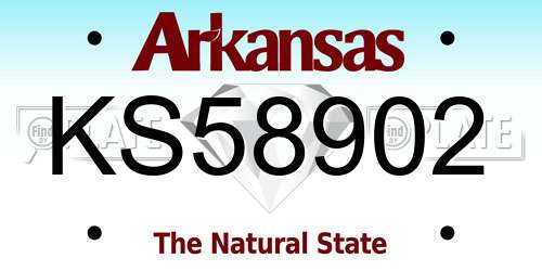 KS58902 Arkansas License Plate