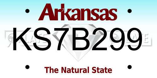 KS7B299 Arkansas License Plate