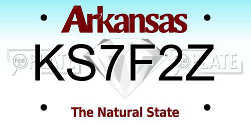 KS7F2Z Arkansas License Plate