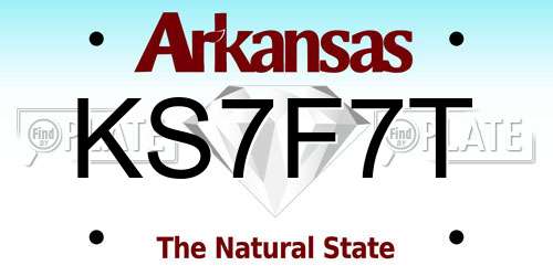 KS7F7T Arkansas License Plate