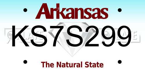 KS7S299 Arkansas License Plate