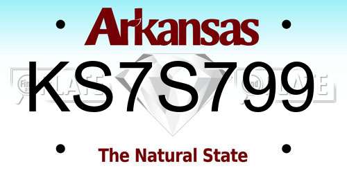 KS7S799 Arkansas License Plate