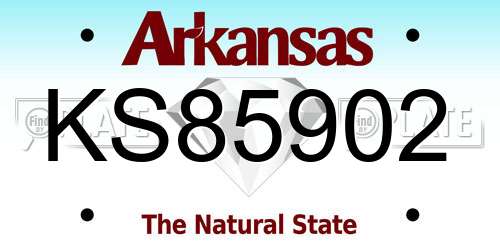 KS85902 Arkansas License Plate