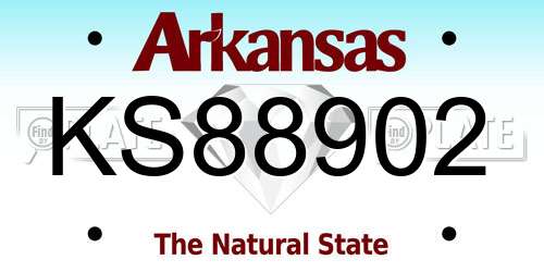 KS88902 Arkansas License Plate