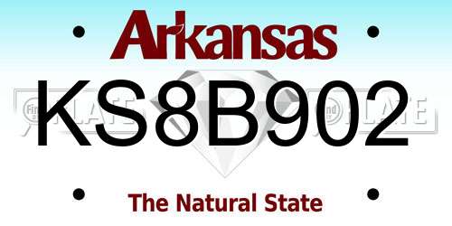 KS8B902 Arkansas License Plate