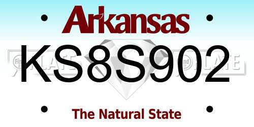KS8S902 Arkansas License Plate