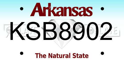 KSB8902 Arkansas License Plate