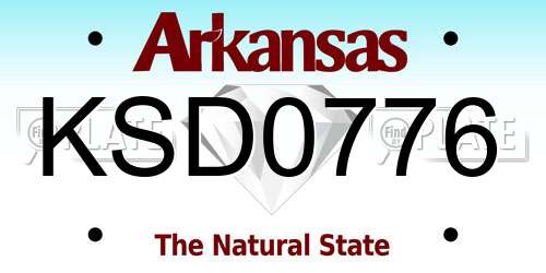 KSD0776 Arkansas License Plate