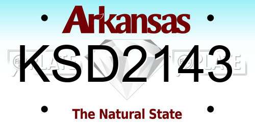 KSD2143 Arkansas License Plate