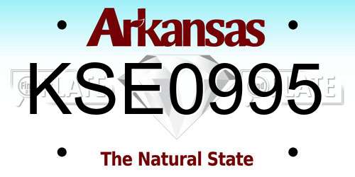 KSE0995 Arkansas License Plate