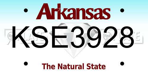 KSE3928 Arkansas License Plate