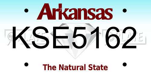 KSE5162 Arkansas License Plate