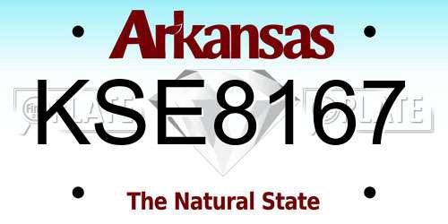 KSE8167 Arkansas License Plate