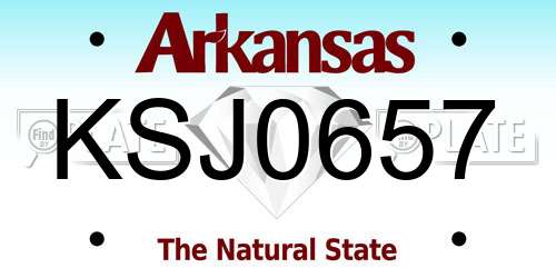KSJ0657 Arkansas License Plate