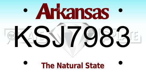 KSJ7983 Arkansas License Plate