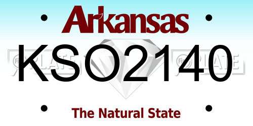KSO2140 Arkansas License Plate