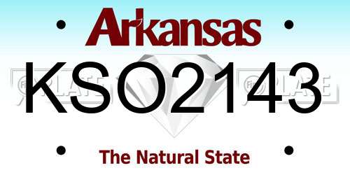 KSO2143 Arkansas License Plate