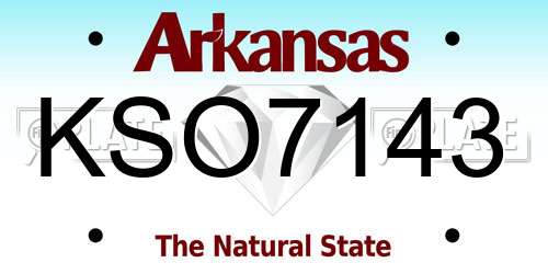 KSO7143 Arkansas License Plate