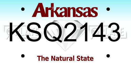 KSQ2143 Arkansas License Plate