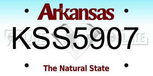 KSS5907 Arkansas License Plate