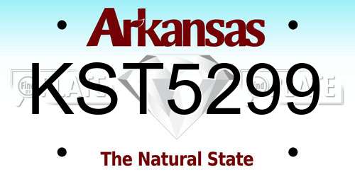 KST5299 Arkansas License Plate