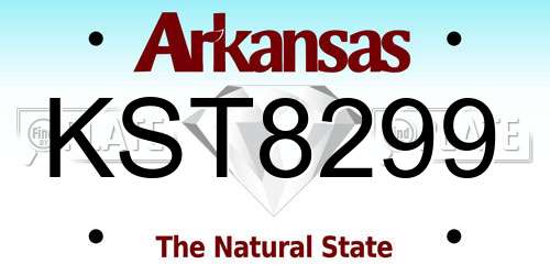 KST8299 Arkansas License Plate