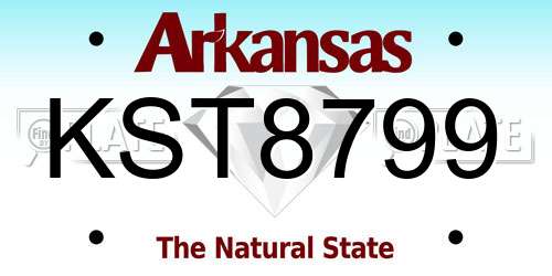 KST8799 Arkansas License Plate