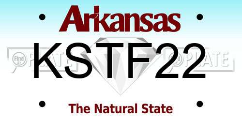 KSTF22 Arkansas License Plate