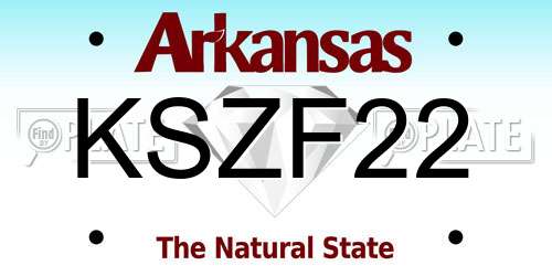 KSZF22 Arkansas License Plate