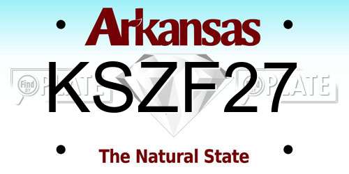 KSZF27 Arkansas License Plate