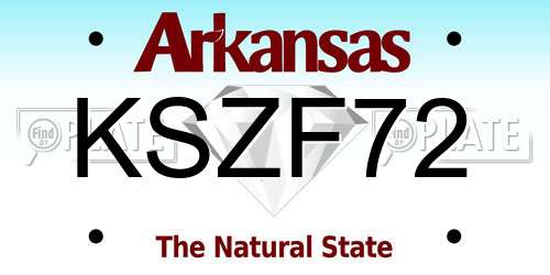 KSZF72 Arkansas License Plate