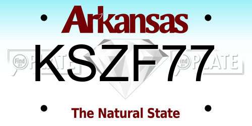 KSZF77 Arkansas License Plate
