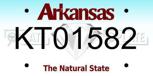 KT01582 Arkansas License Plate