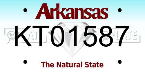 KT01587 Arkansas License Plate
