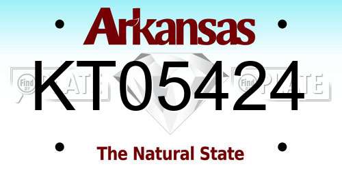 KT05424 Arkansas License Plate
