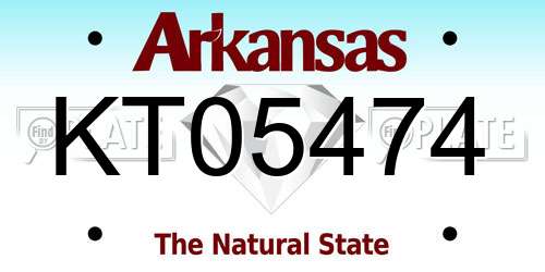 KT05474 Arkansas License Plate