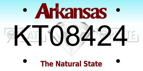 KT08424 Arkansas License Plate