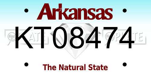 KT08474 Arkansas License Plate