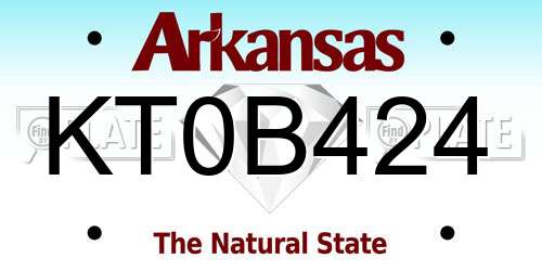 KT0B424 Arkansas License Plate
